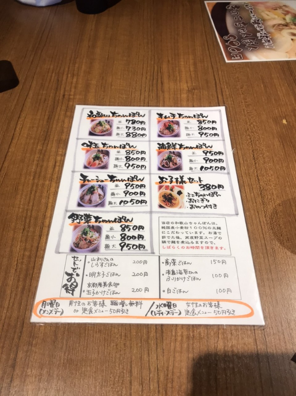 ランチメニュー